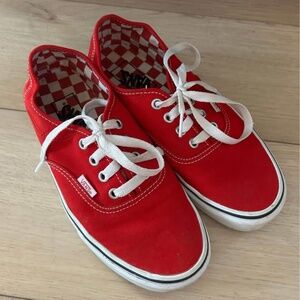 Red Low Top Vans Sneakers